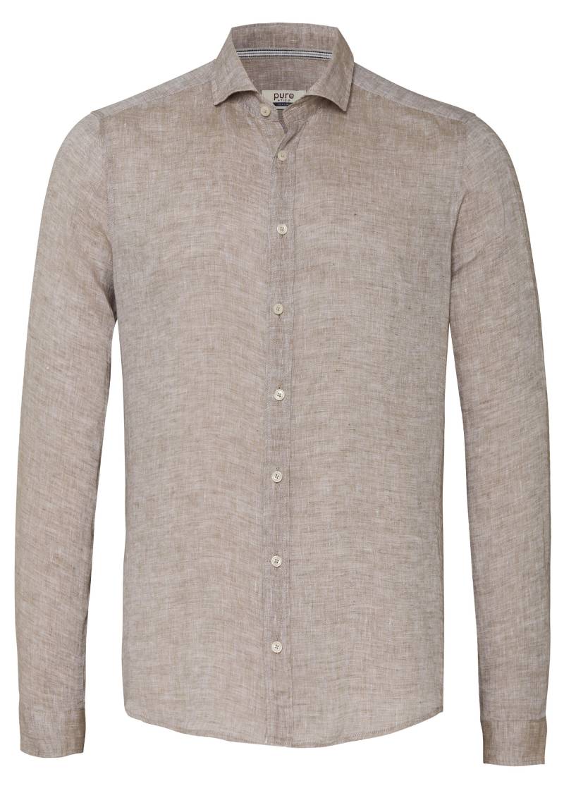 pure - PURE- Casual Hemd Langarm beige - Gr. - XXL von pure