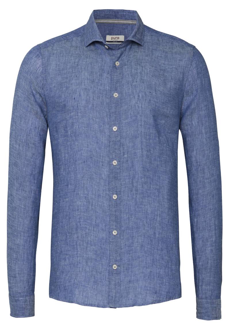 pure - PURE- Casual Hemd Langarm blau - Gr. - XXL von pure