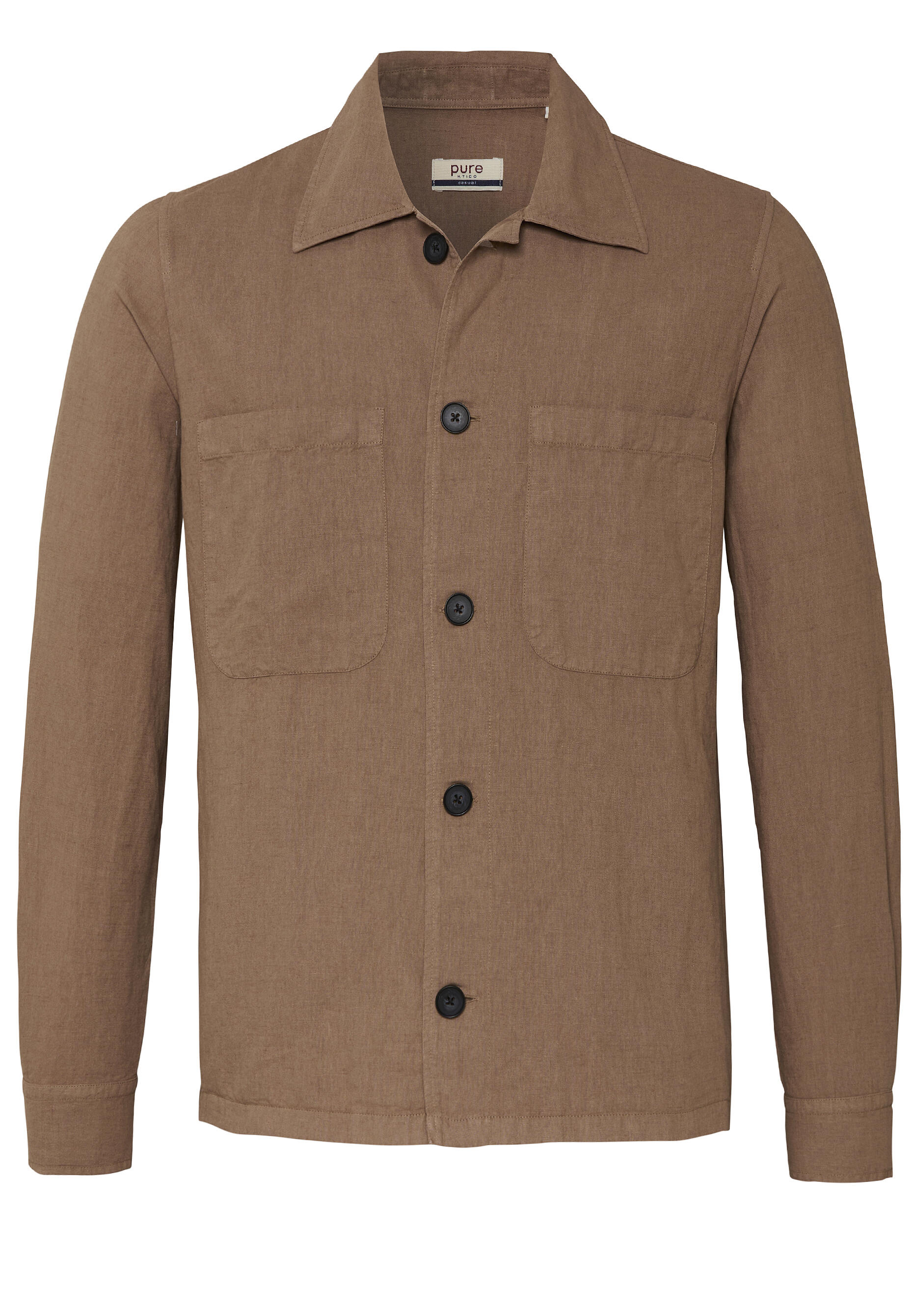 pure - PURE- Casual Overshirt Langarm beige - Gr. - XXL von pure