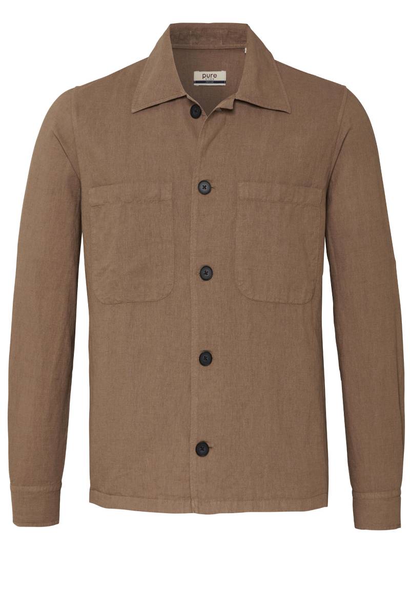 pure - PURE- Casual Overshirt Langarm beige - Gr. - XXL von pure