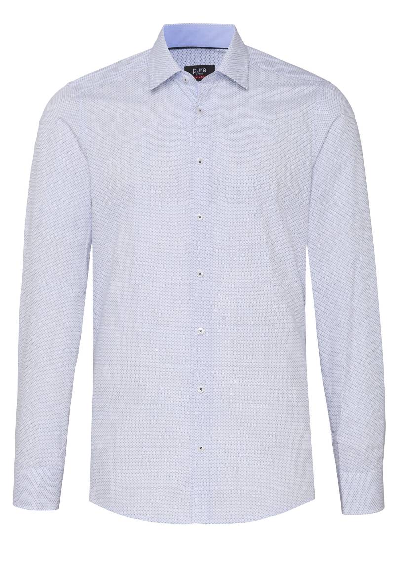 pure - PURE- City Hemd slim fit Langarm blau - Gr. - M von pure