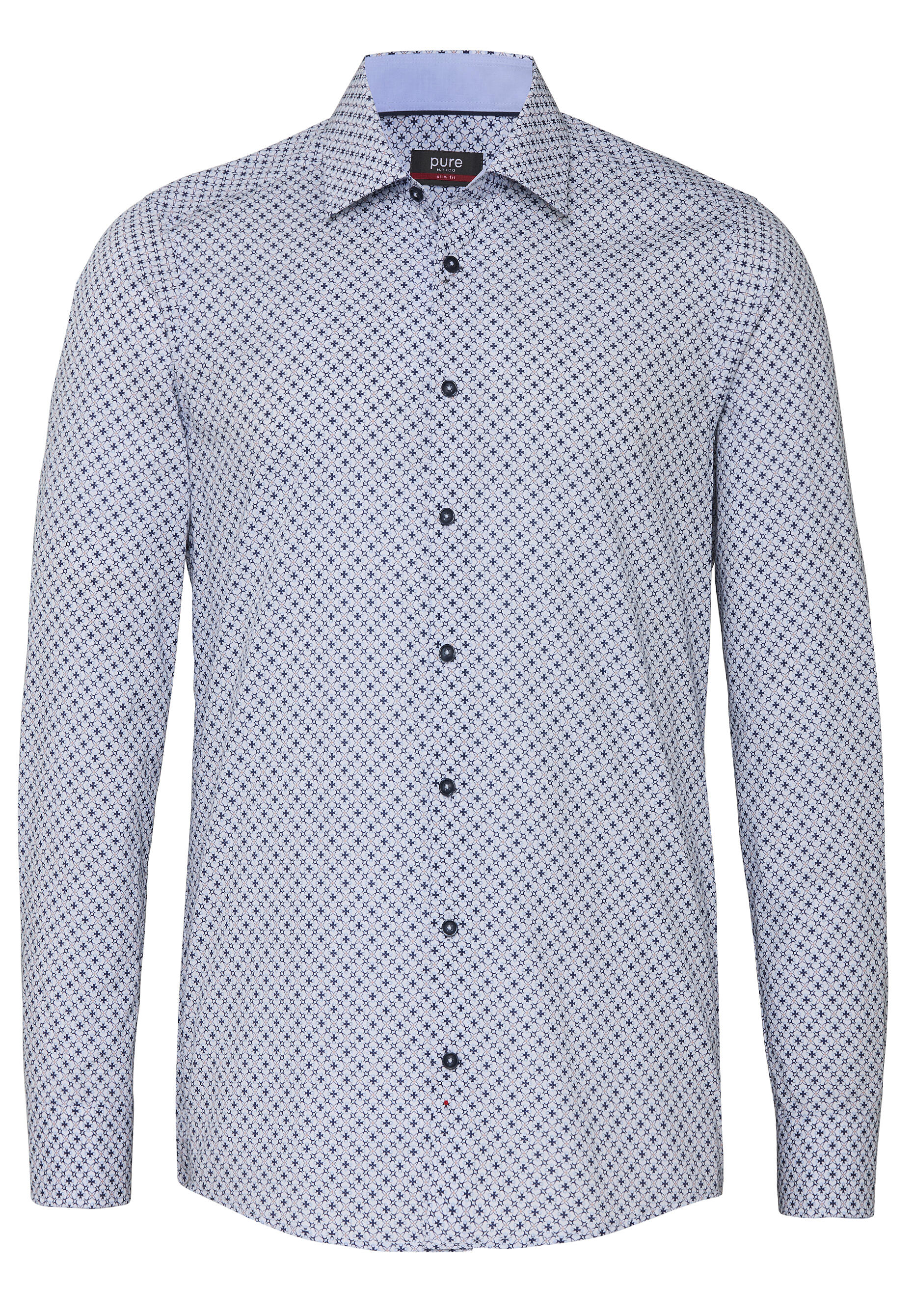 pure - PURE- City Hemd slim fit Langarm blau - Gr. - S von pure