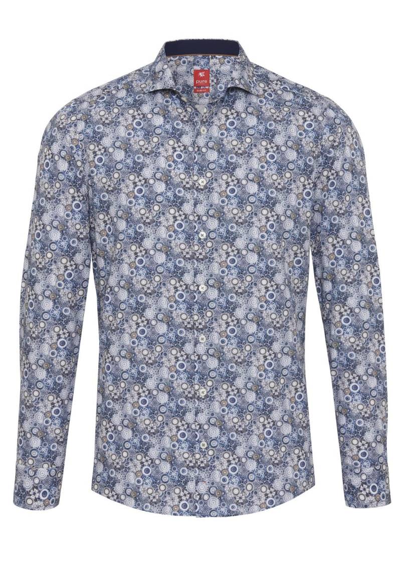 pure - PURE- City Hemd slim fit Langarm blau - Gr. - S von pure