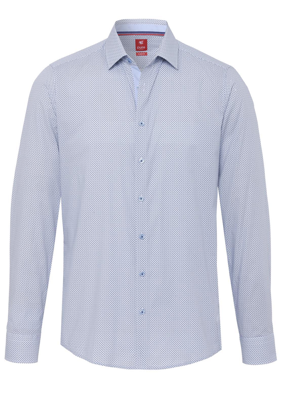 pure - PURE- City Hemd slim fit Langarm blau - Gr. - S von pure
