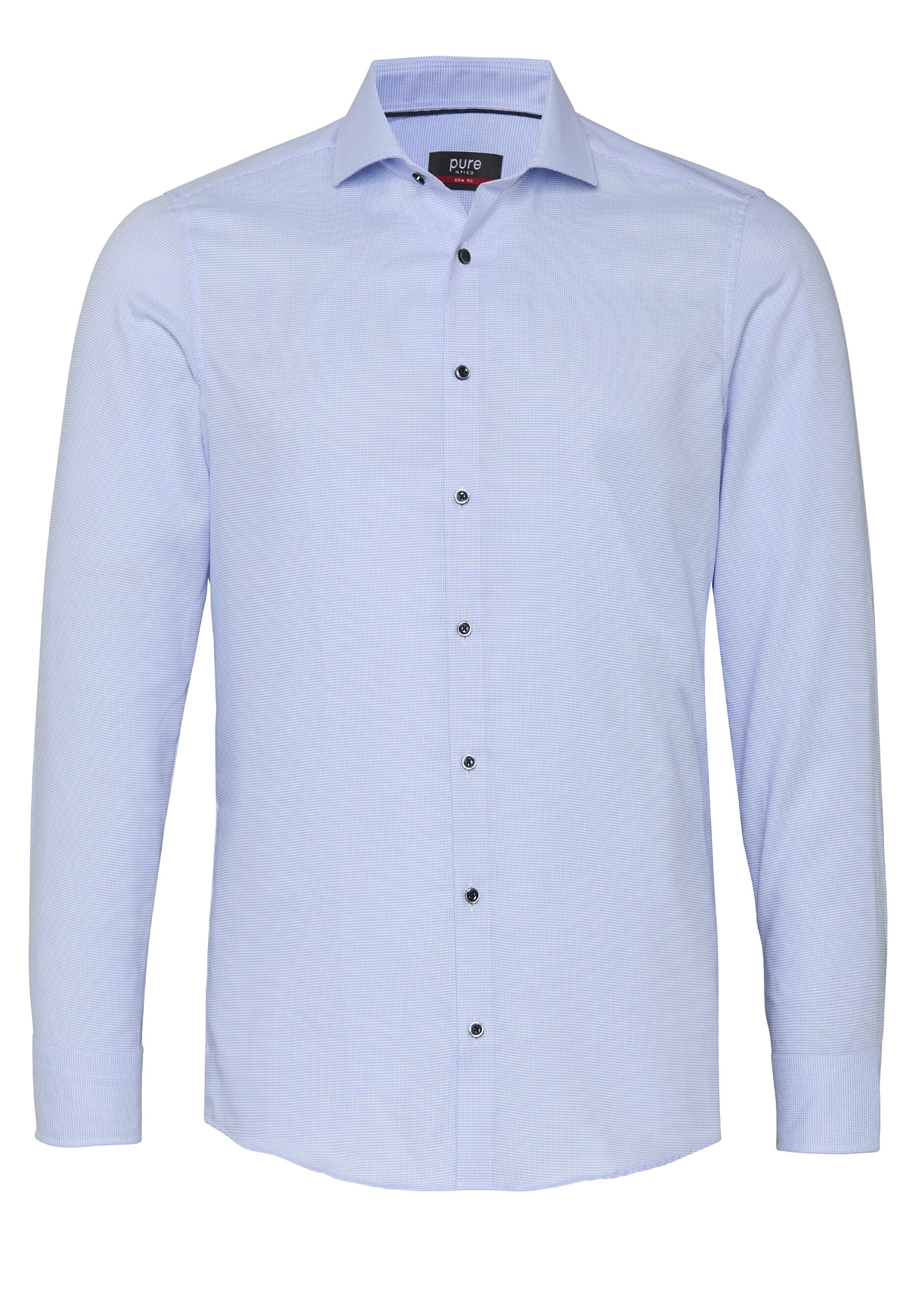 pure - PURE- City Hemd slim fit Langarm blau - Gr. - S von pure