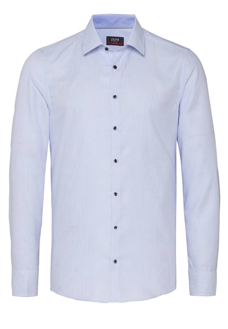 pure - PURE- City Hemd slim fit Langarm blau - Gr. - XL von pure
