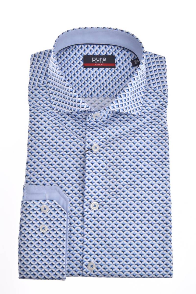 pure - PURE- City Hemd slim fit Langarm blau - Gr. - XL von pure