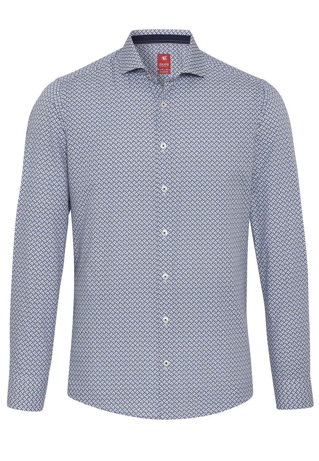 pure - PURE- City Hemd slim fit Langarm blau - Gr. - XL von pure
