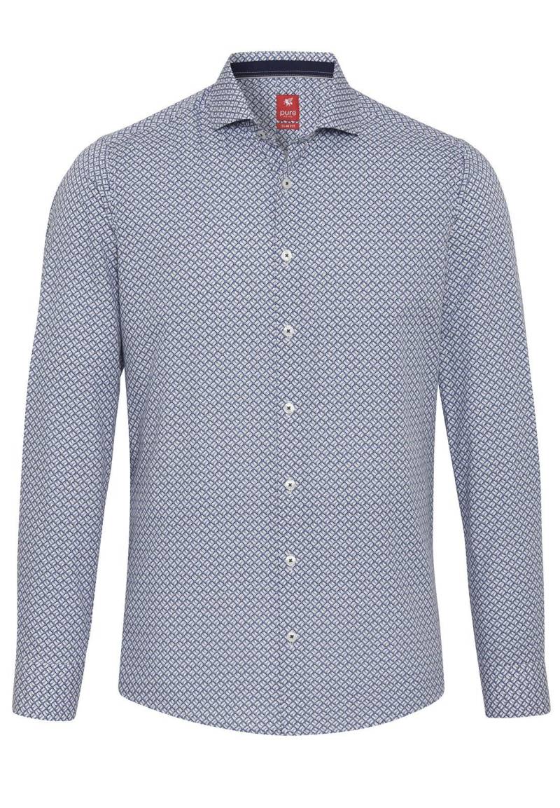 pure - PURE- City Hemd slim fit Langarm blau - Gr. - XL von pure
