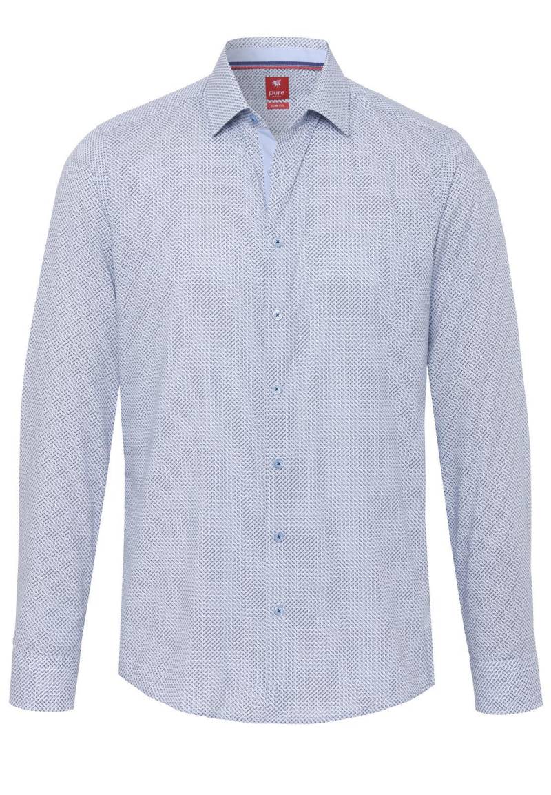 pure - PURE- City Hemd slim fit Langarm blau - Gr. - XS von pure