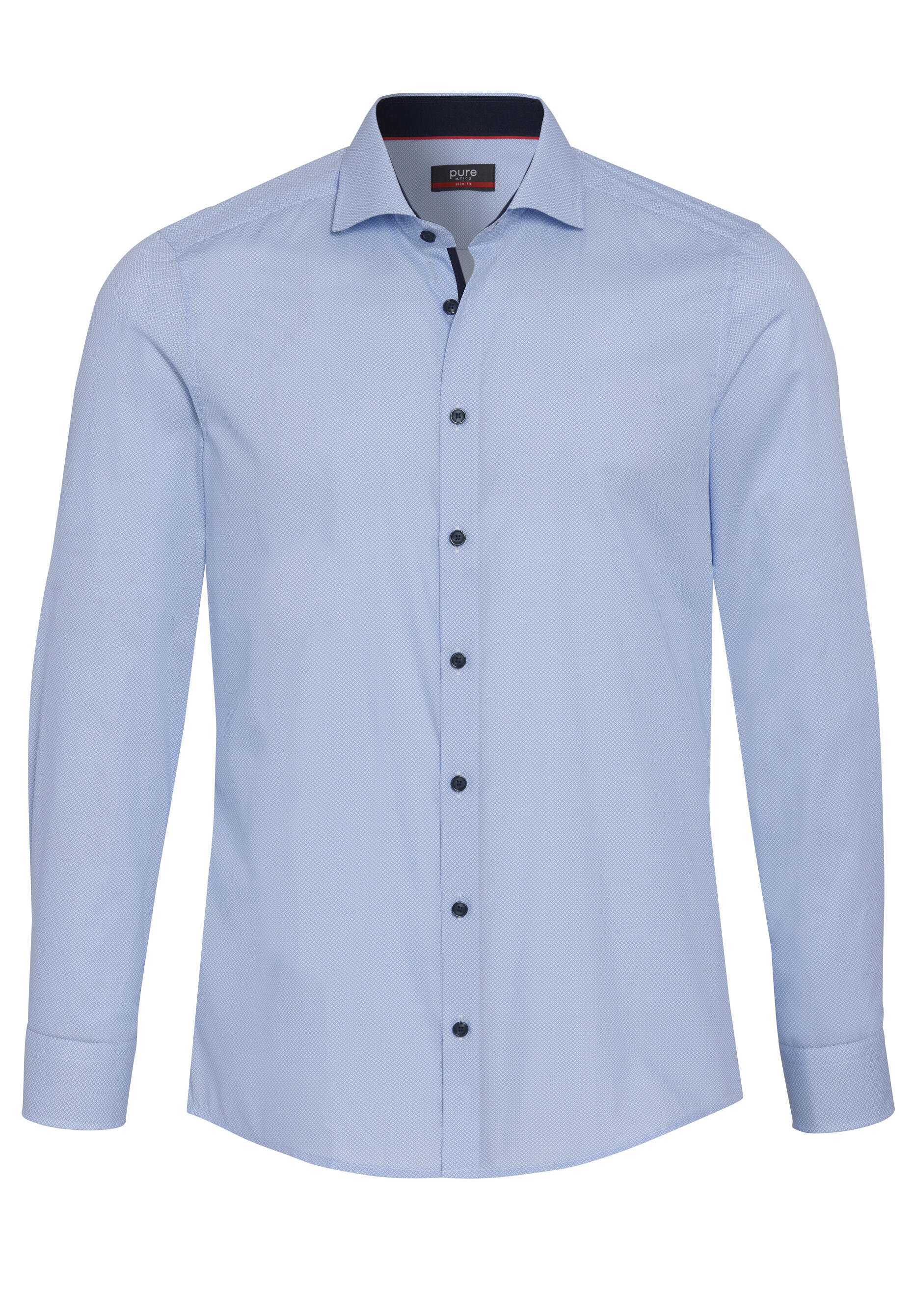 pure - PURE- City Hemd slim fit Langarm blau - Gr. - XXL von pure