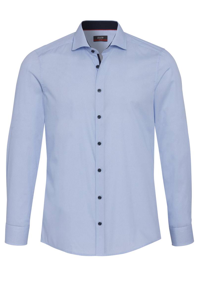 pure - PURE- City Hemd slim fit Langarm blau - Gr. - XXL von pure