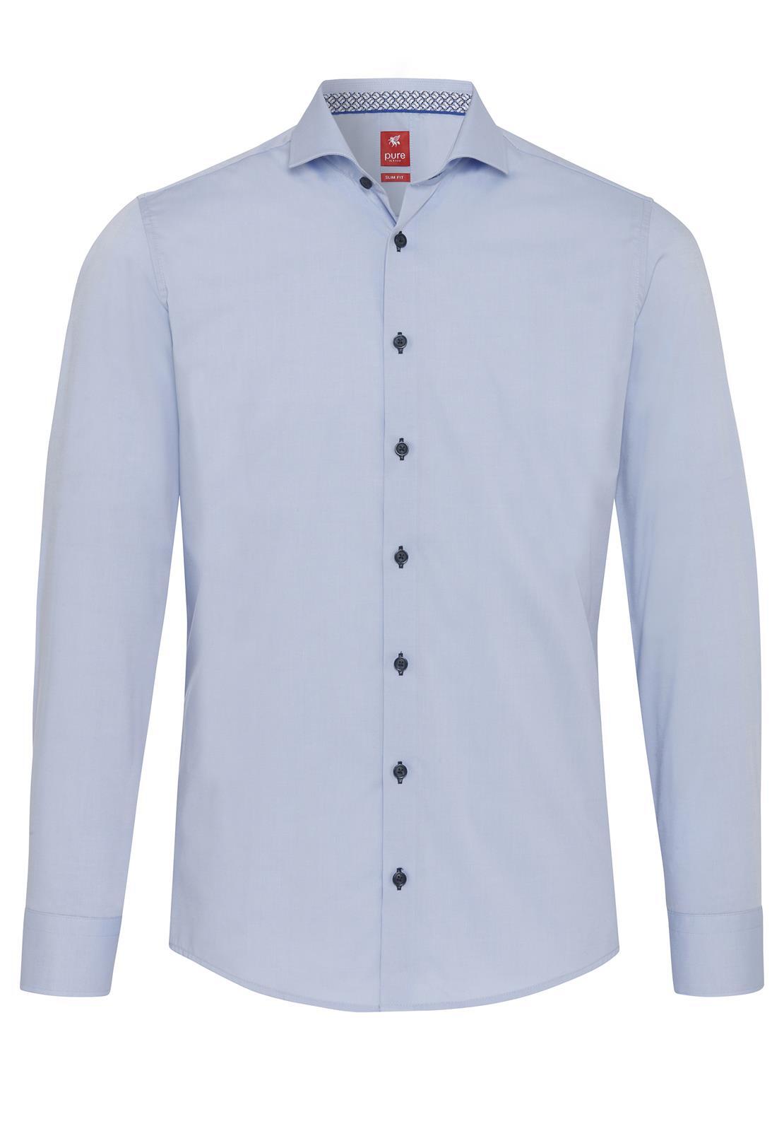 pure - PURE- City Hemd slim fit Langarm blau - Gr. - XXL von pure