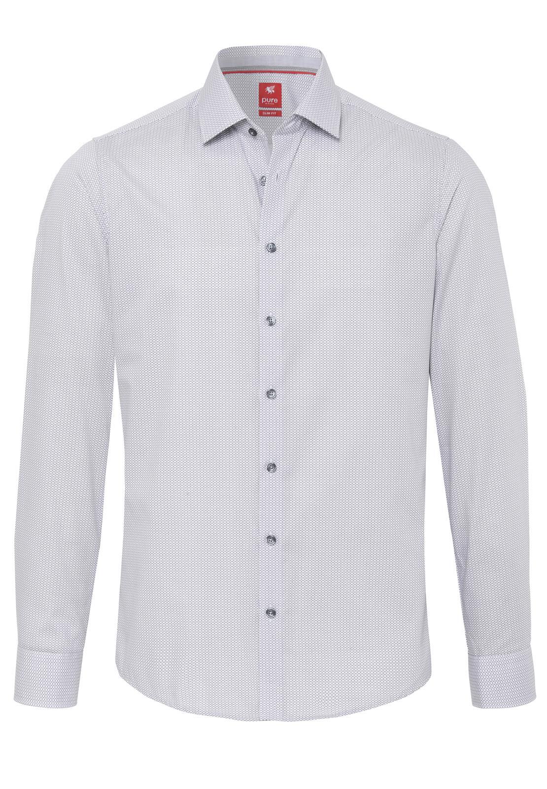 pure - PURE- City Hemd slim fit Langarm grau - Gr. - XL von pure