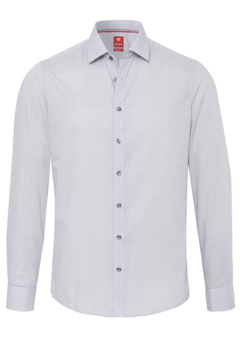 pure - PURE- City Hemd slim fit Langarm grau - Gr. - XL von pure