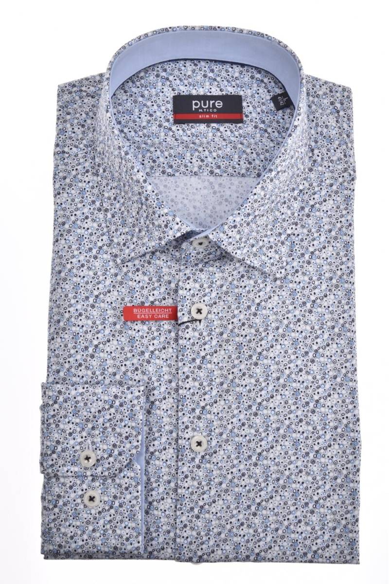 pure - PURE- City Hemd slim fit Langarm grau - Gr. - XL von pure