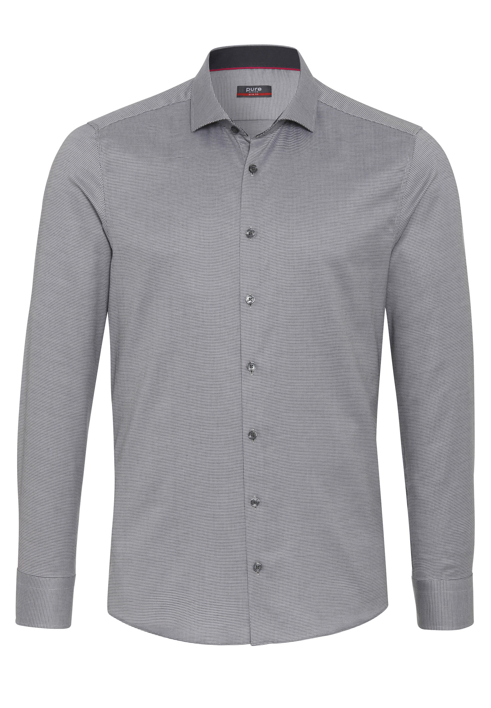 pure - PURE- City Hemd slim fit Langarm grau - Gr. - XXL von pure