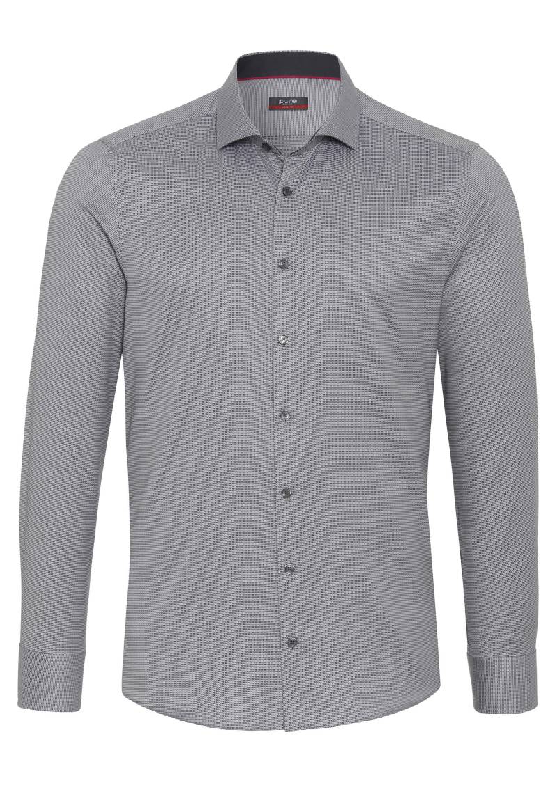 pure - PURE- City Hemd slim fit Langarm grau - Gr. - XXL von pure