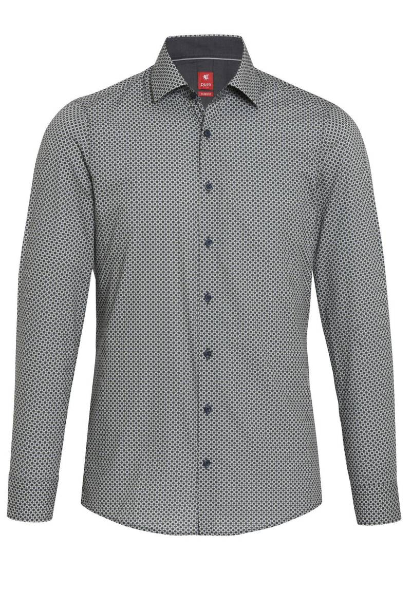 pure - PURE- City Hemd slim fit Langarm grün - Gr. - L von pure