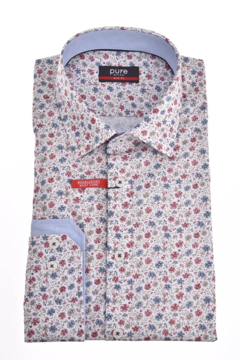 pure - PURE- City Hemd slim fit Langarm rot - Gr. - L von pure