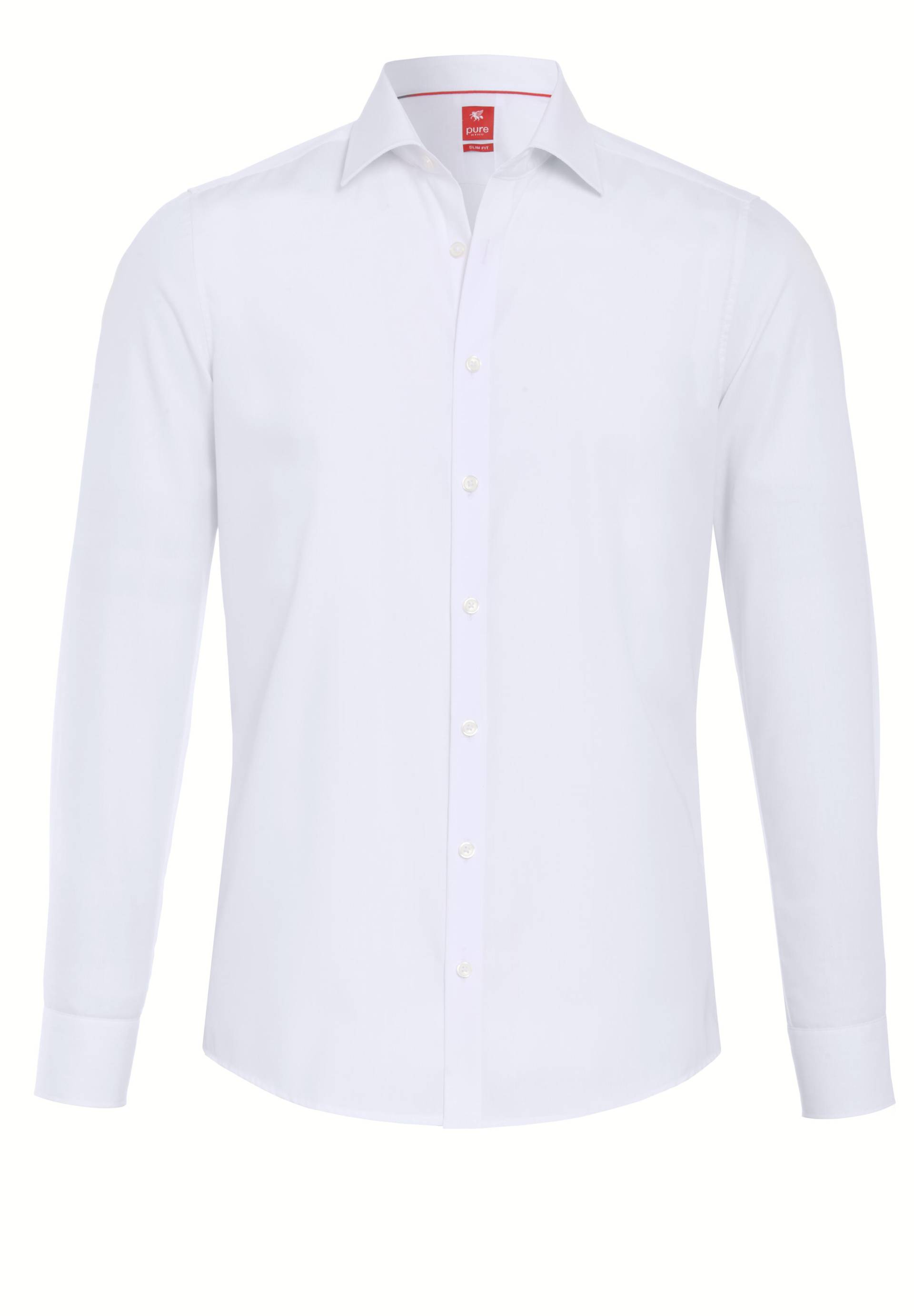 pure - PURE- City Hemd slim fit Langarm weiss - Gr. - L von pure