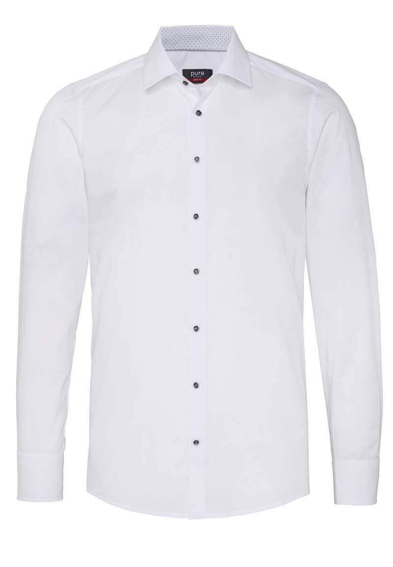 pure - PURE- City Hemd slim fit Langarm weiss - Gr. - M von pure