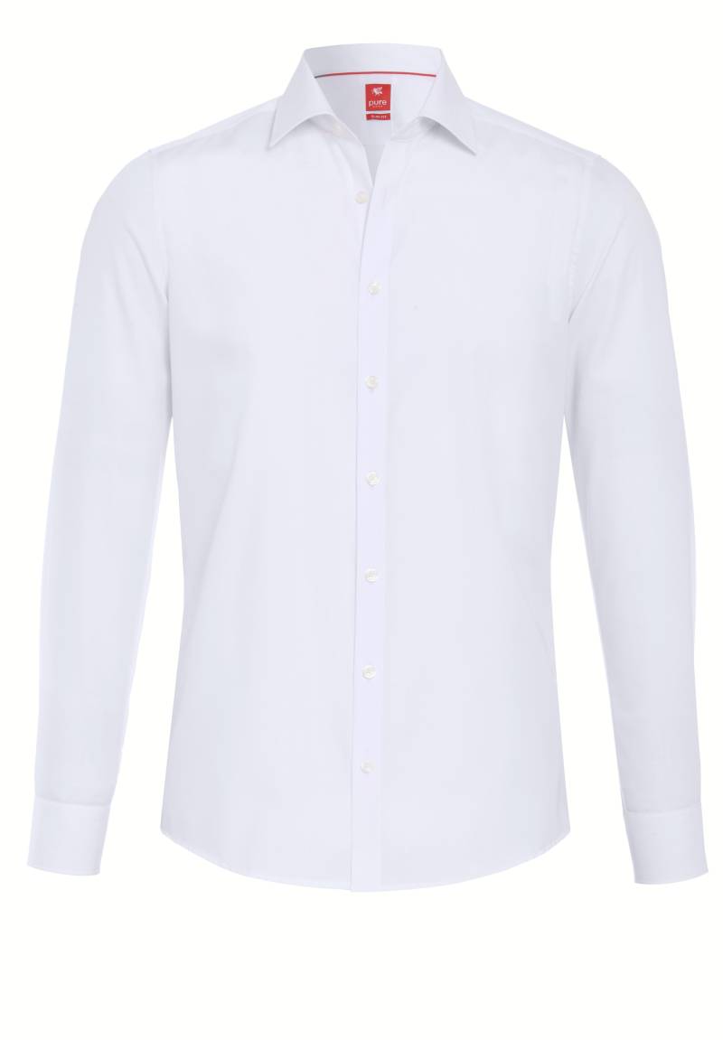 pure - PURE- City Hemd slim fit Langarm weiss - Gr. - M von pure