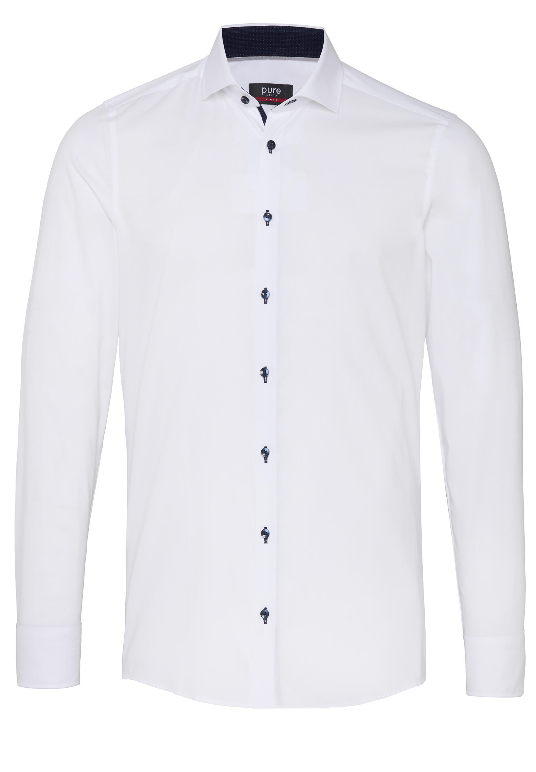 pure - PURE- City Hemd slim fit Langarm weiss - Gr. - S von pure