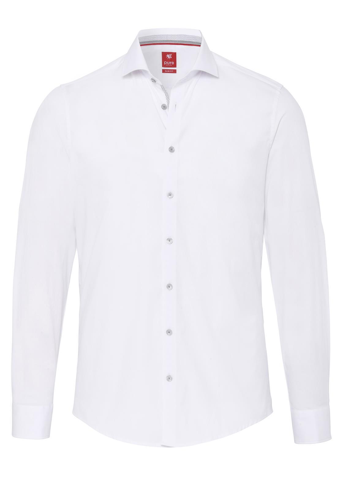 pure - PURE- City Hemd slim fit Langarm weiss - Gr. - XL von pure