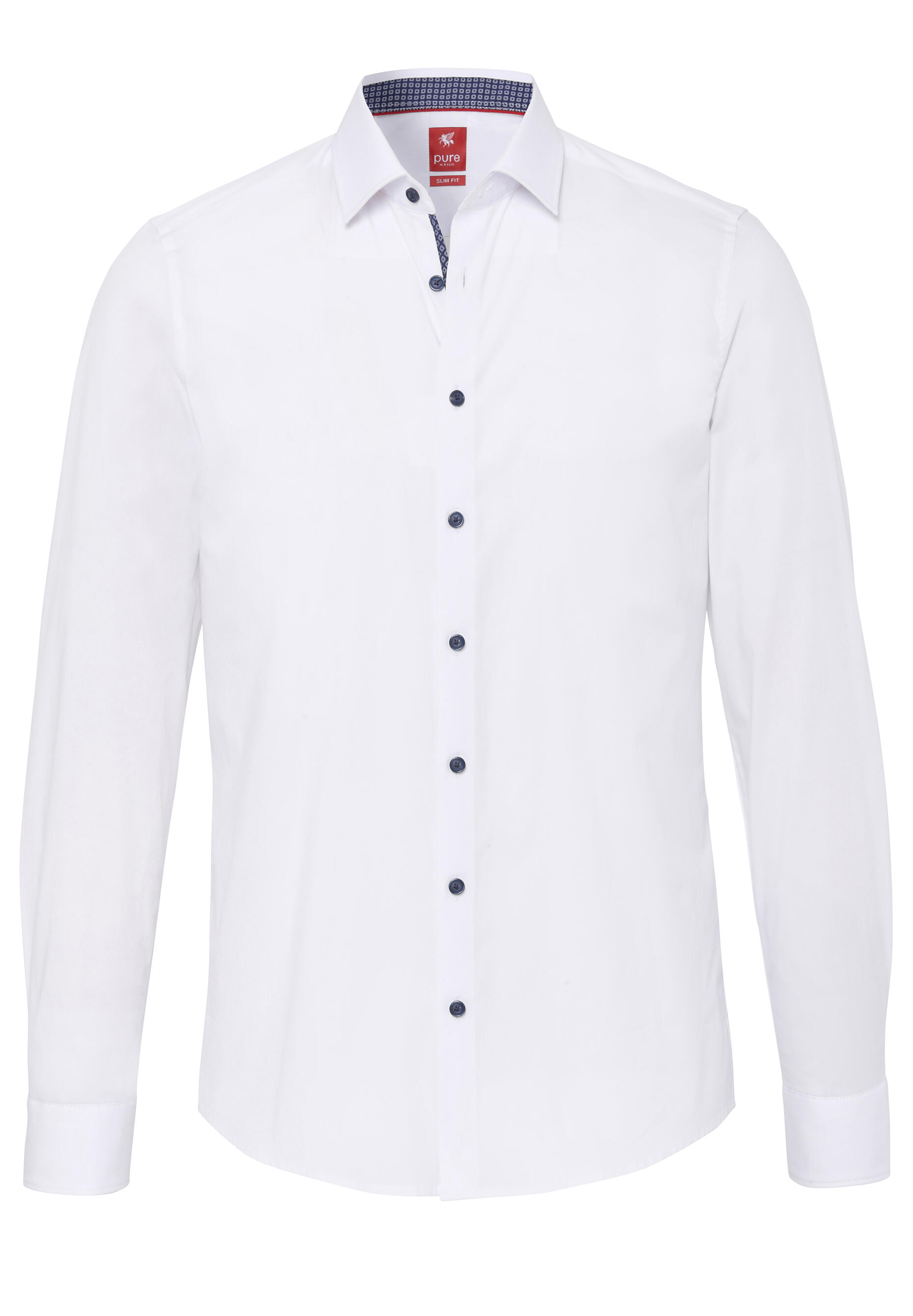 pure - PURE- City Hemd slim fit Langarm weiss - Gr. - XS von pure