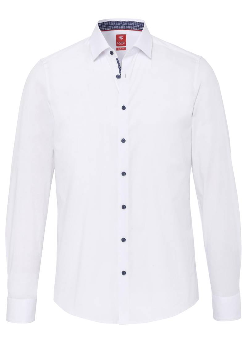 pure - PURE- City Hemd slim fit Langarm weiss - Gr. - XS von pure