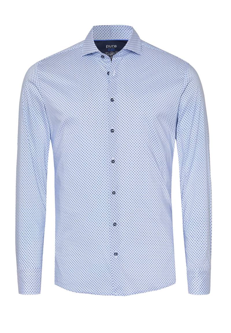 pure - PURE- FLXBL Hemd Langarm blau - Gr. - 44 von pure