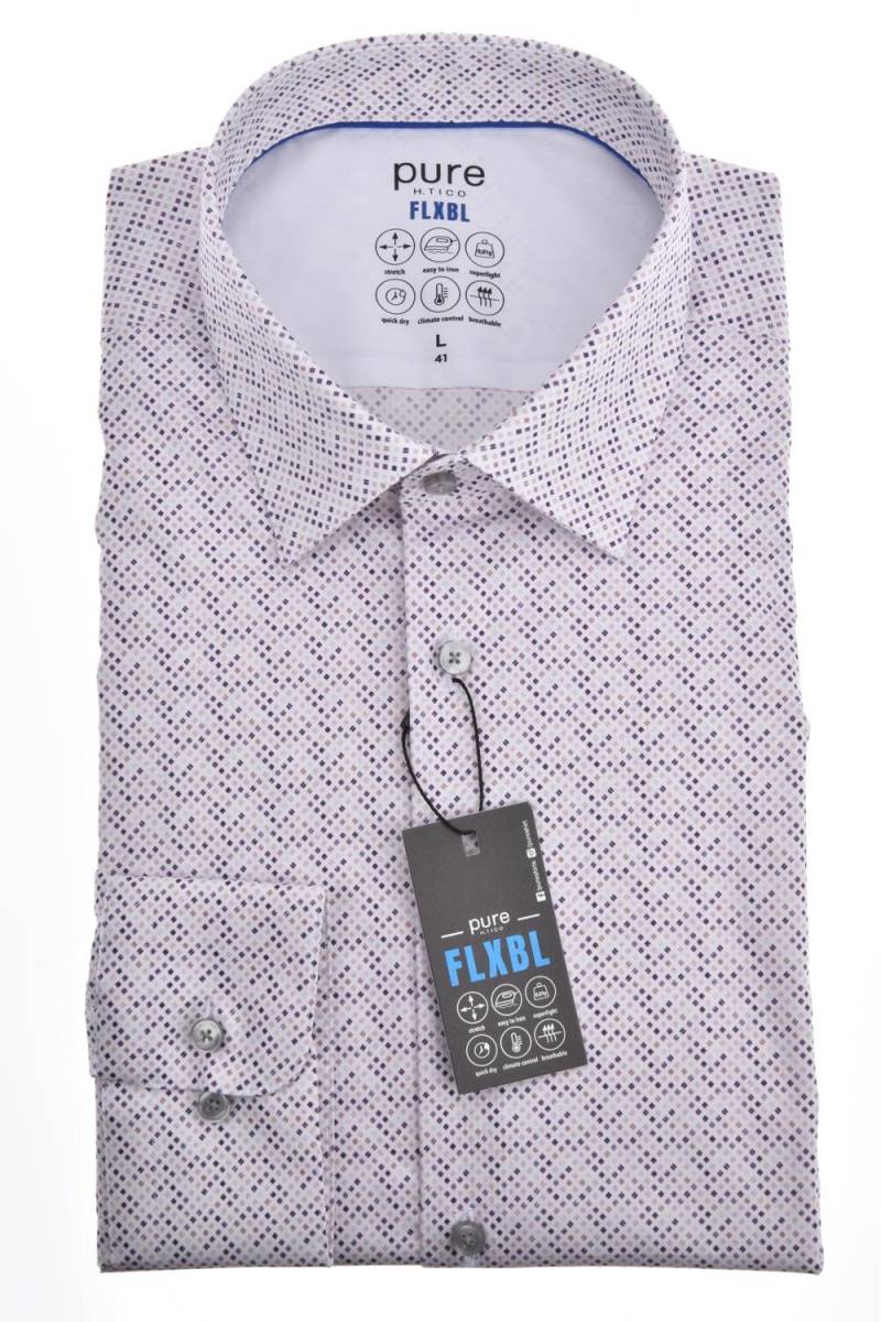 pure - PURE- FLXBL Hemd Langarm violett - Gr. - 38 von pure