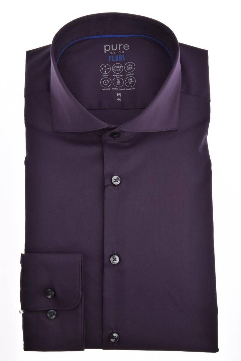 pure - PURE- FLXBL Hemd Langarm violett - Gr. - 39 von pure