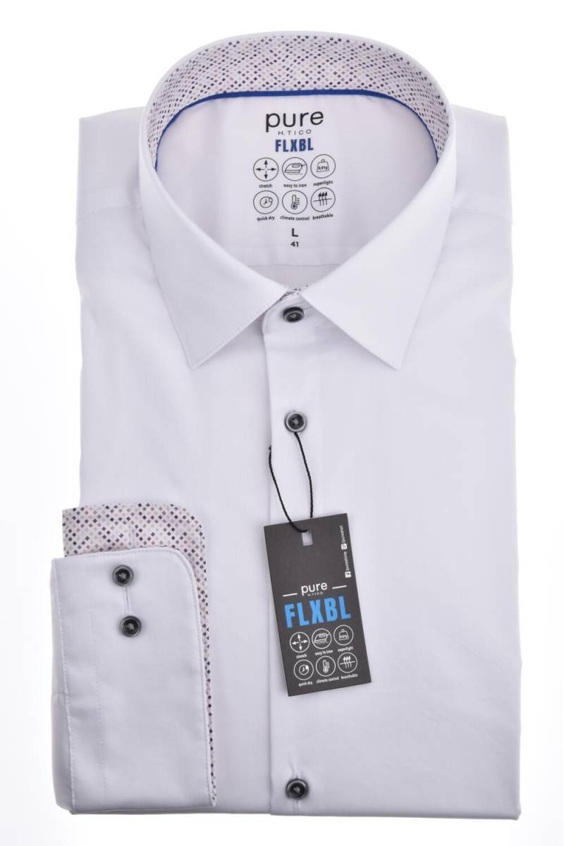 pure - PURE- FLXBL Hemd Langarm weiss - Gr. - 39 von pure