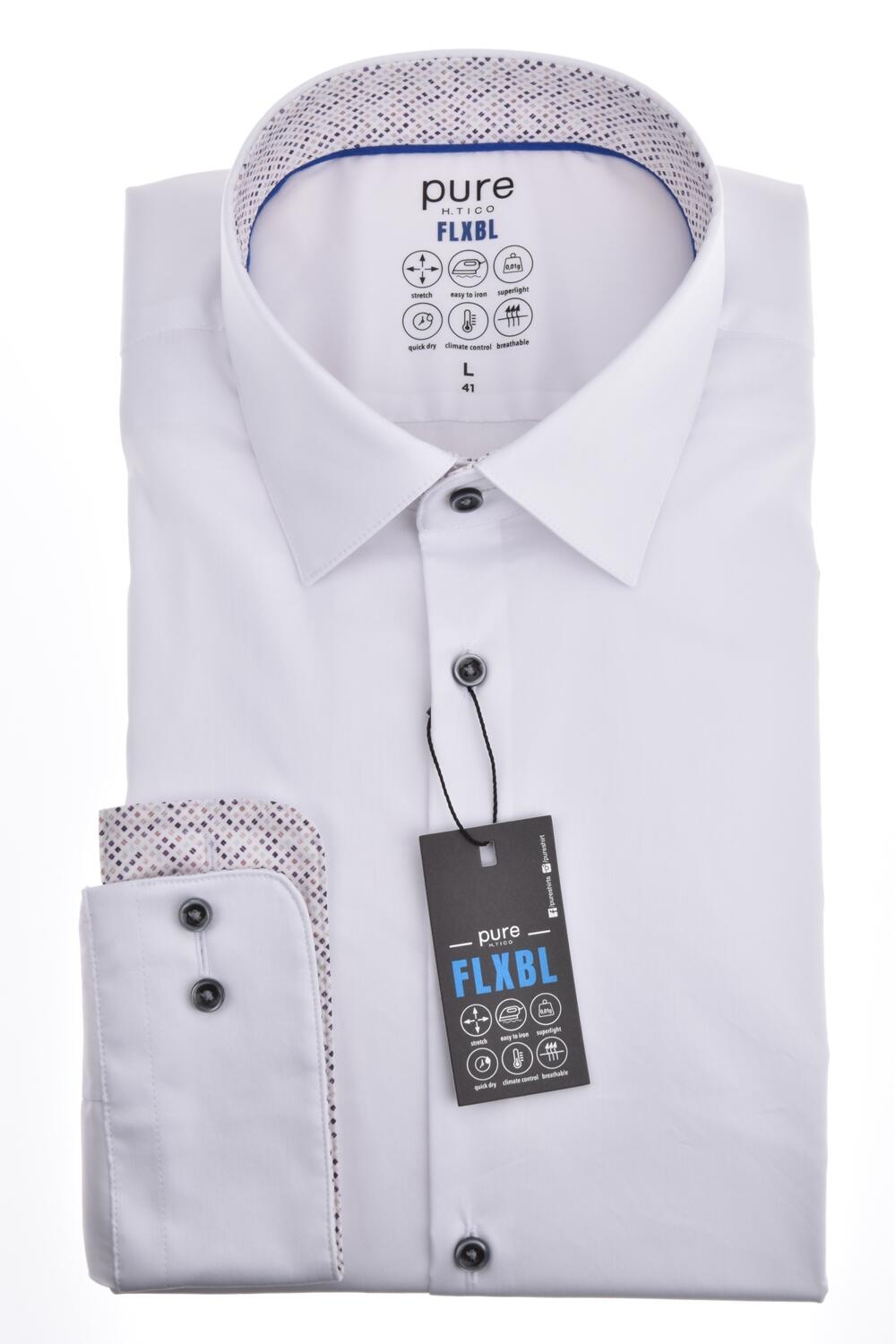 pure - PURE- FLXBL Hemd Langarm weiss - Gr. - 44 von pure