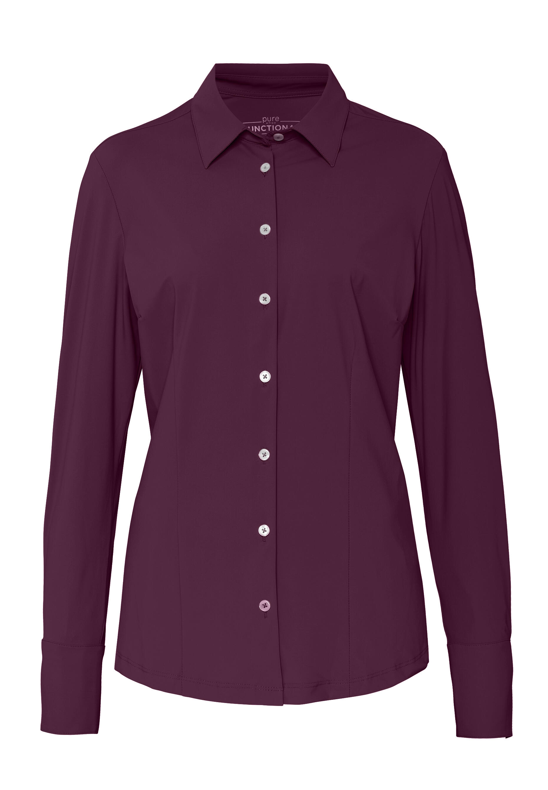 pure - PURE- Functional Bluse slim fit Langarm violett - Gr. - M von pure