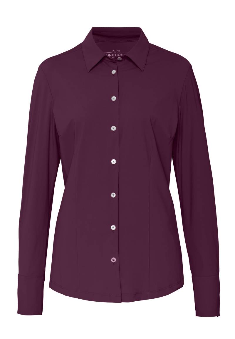 pure - PURE- Functional Bluse slim fit Langarm violett - Gr. - M von pure