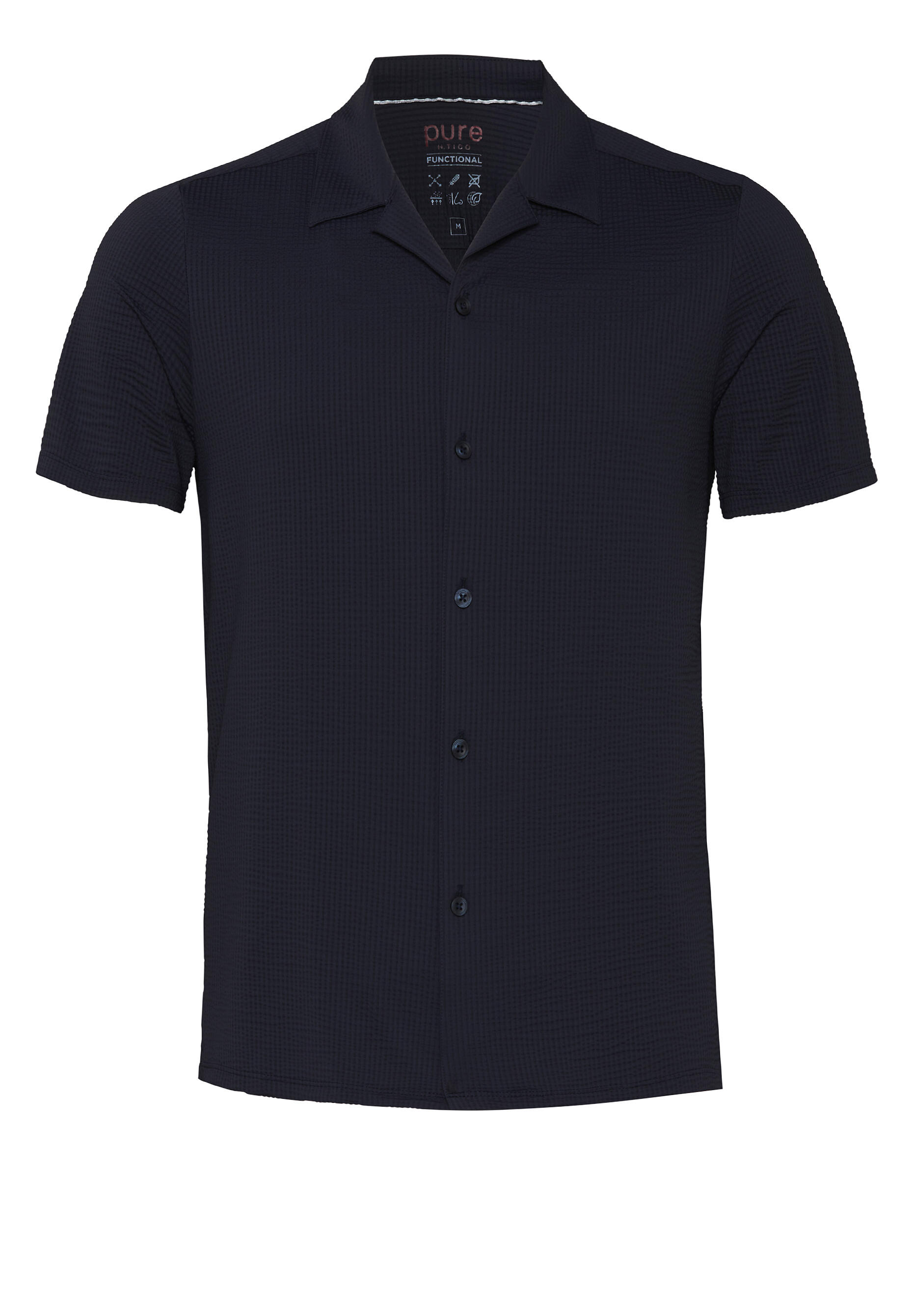 pure - PURE- Functional Hemd Halbarm blau - Gr. - M von pure