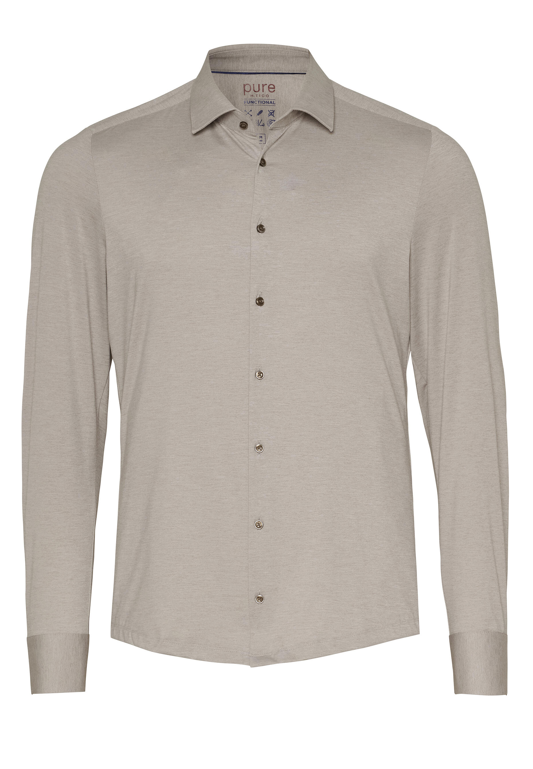 pure - PURE- Functional Hemd Langarm beige - Gr. - 43 von pure