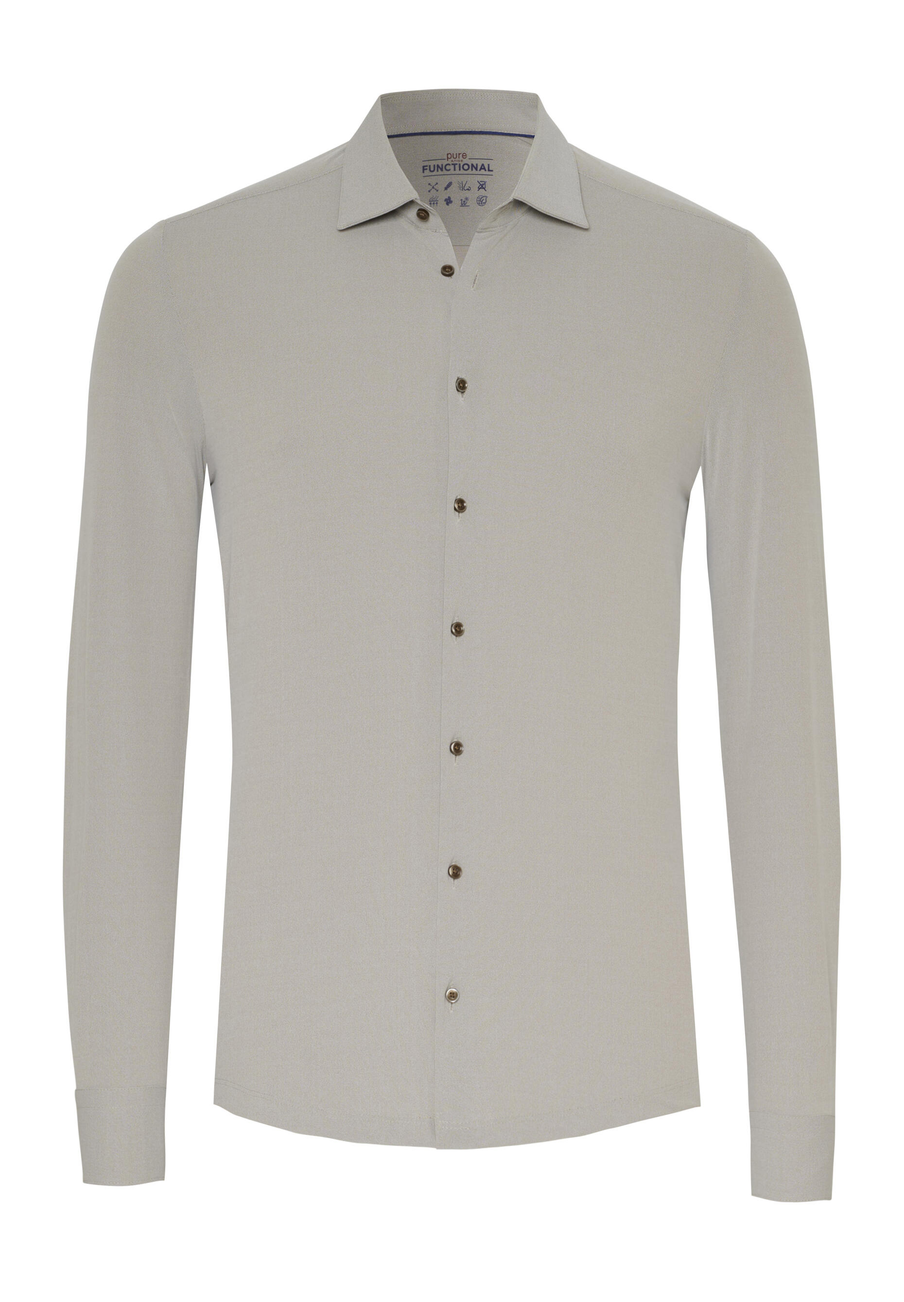pure - PURE- Functional Hemd Langarm beige - Gr. - 46 von pure