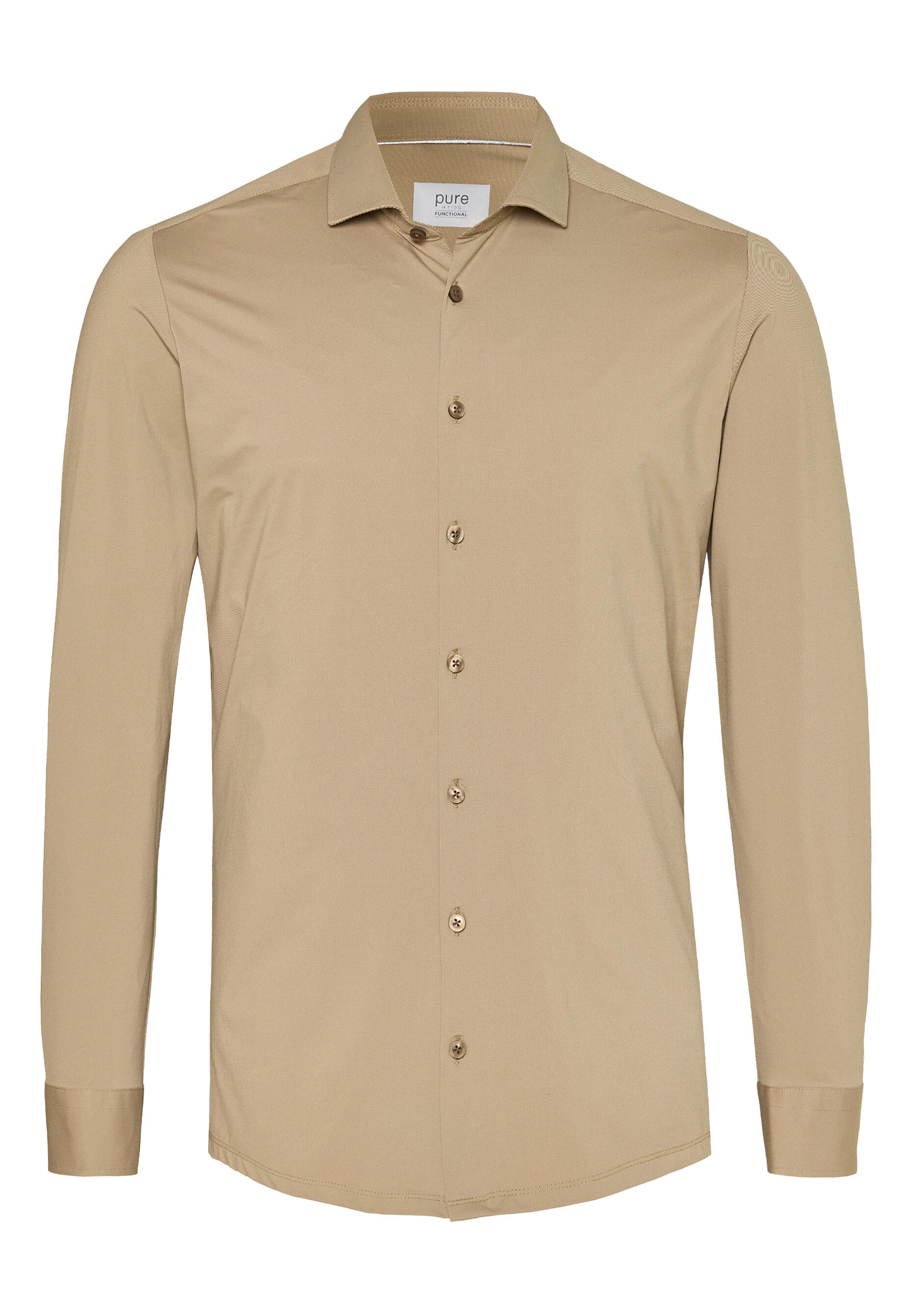 pure - PURE- Functional Hemd Langarm beige - Gr. - 46 von pure