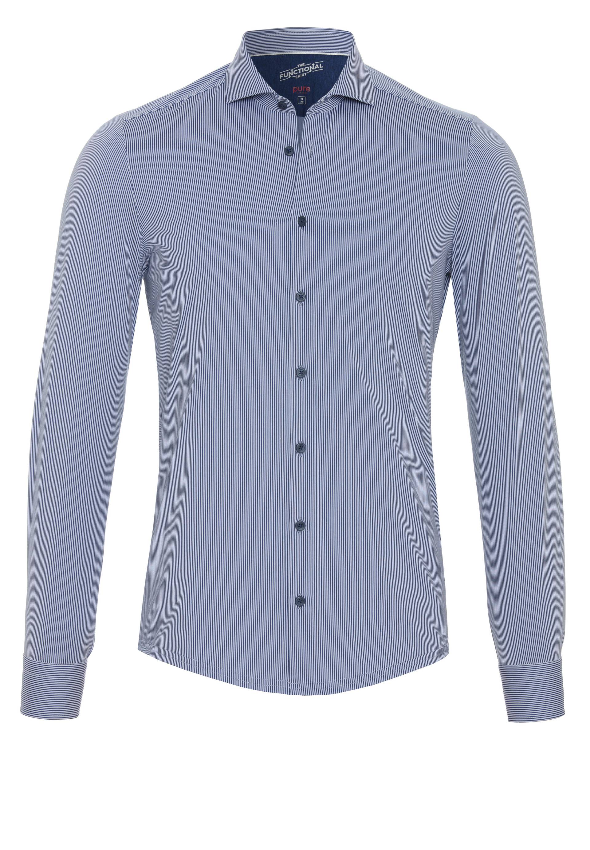 pure - PURE- Functional Hemd Langarm blau - Gr. - 39 von pure