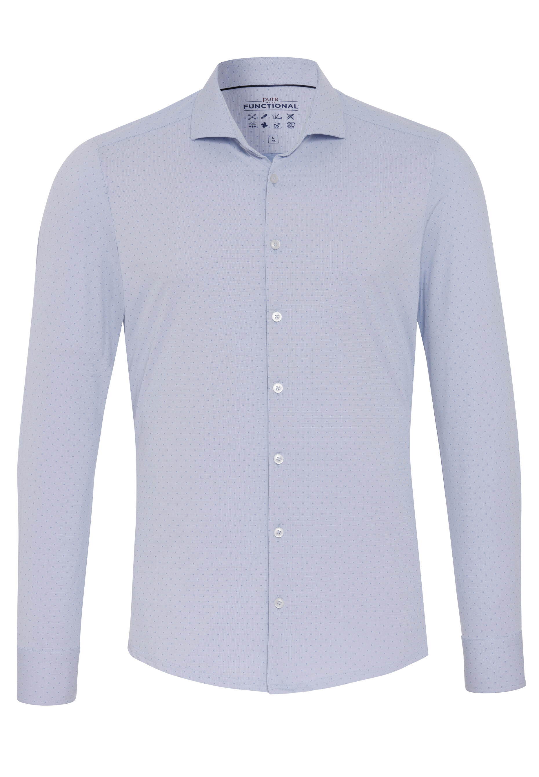 pure - PURE- Functional Hemd Langarm blau - Gr. - 39 von pure