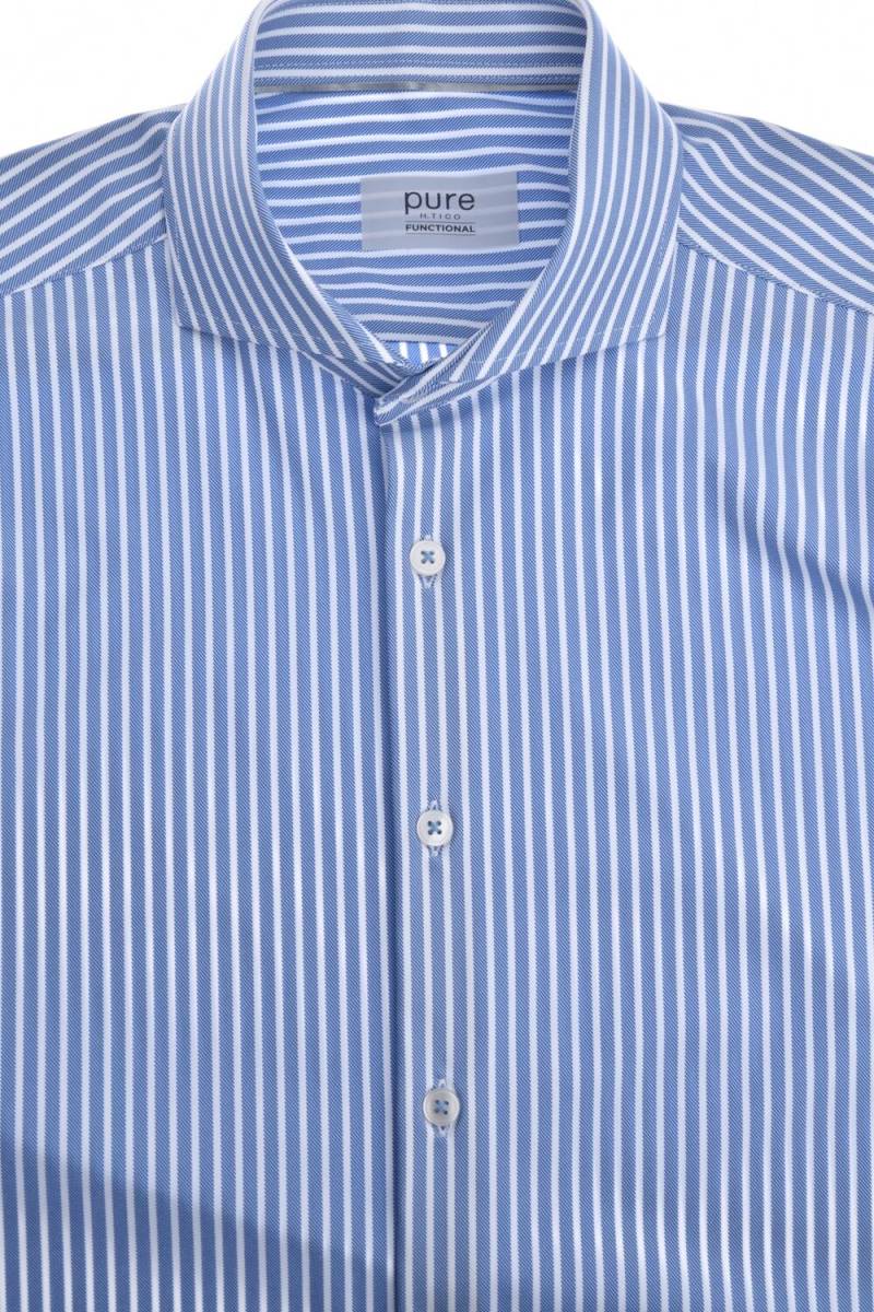 pure - PURE- Functional Hemd Langarm blau - Gr. - 39 von pure