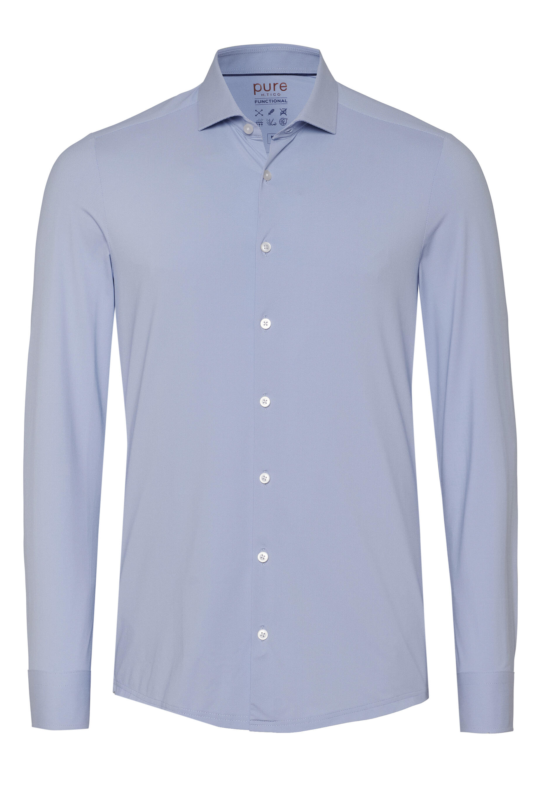 pure - PURE- Functional Hemd Langarm blau - Gr. - 40 von pure