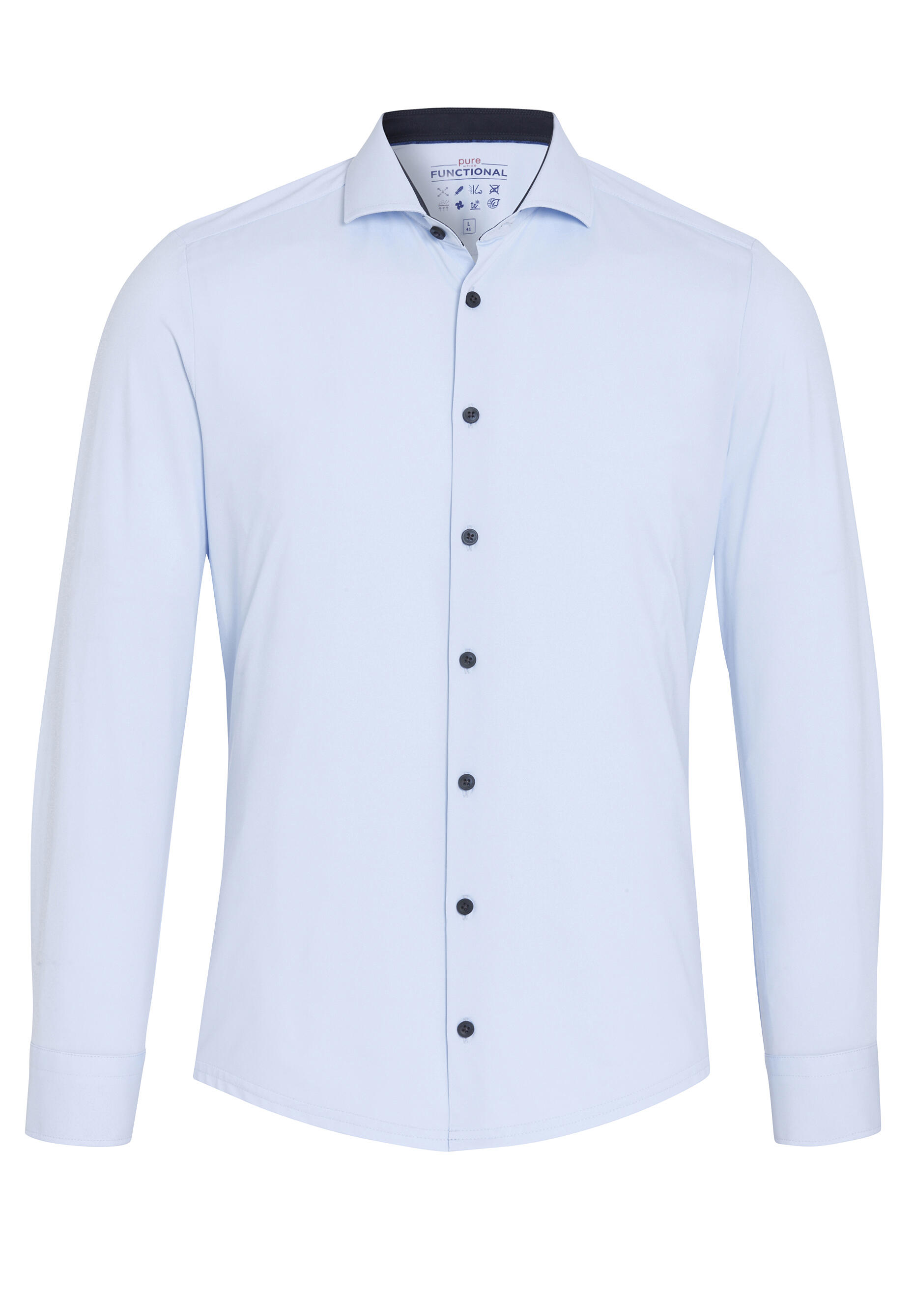 pure - PURE- Functional Hemd Langarm blau - Gr. - 42 von pure