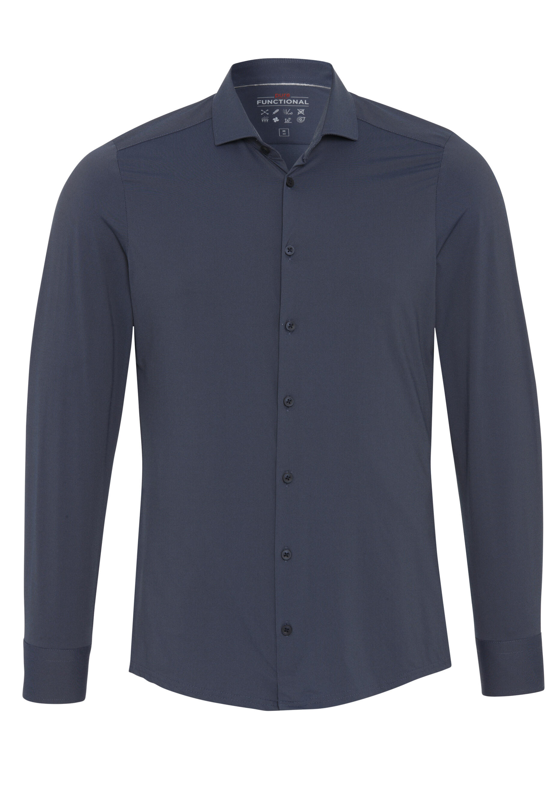pure - PURE- Functional Hemd Langarm blau - Gr. - 43 von pure