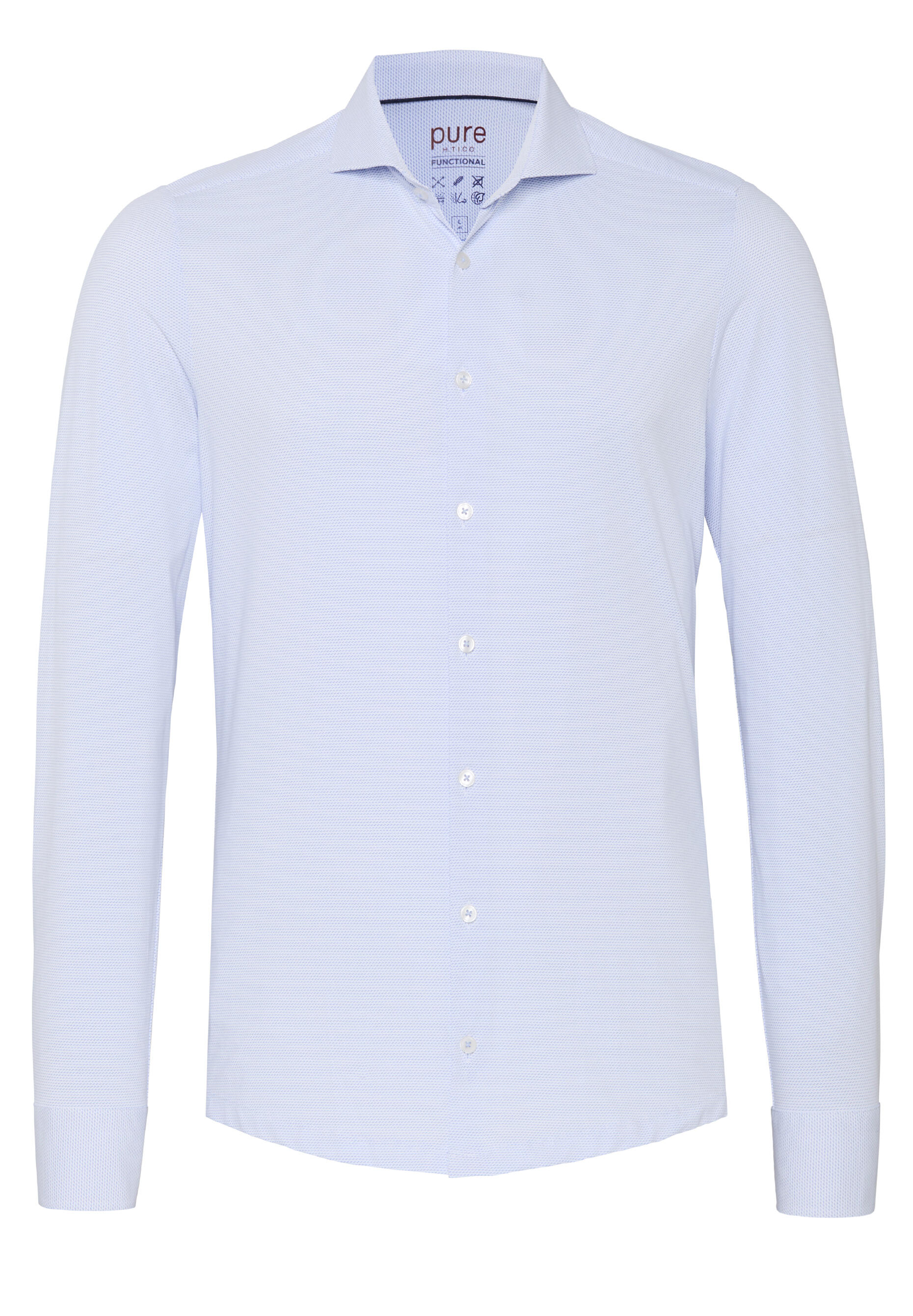 pure - PURE- Functional Hemd Langarm blau - Gr. - 43 von pure
