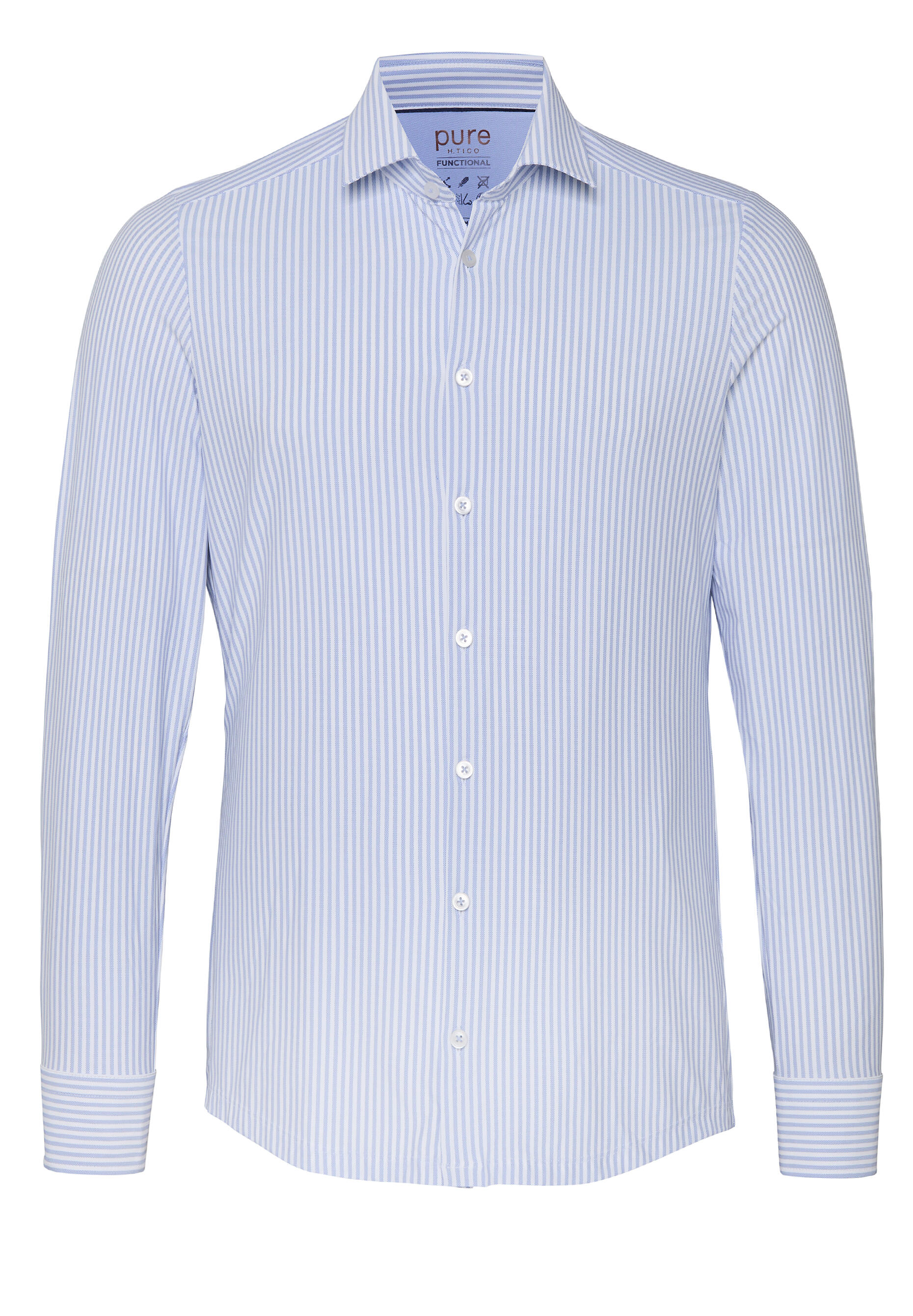 pure - PURE- Functional Hemd Langarm blau - Gr. - 43 von pure